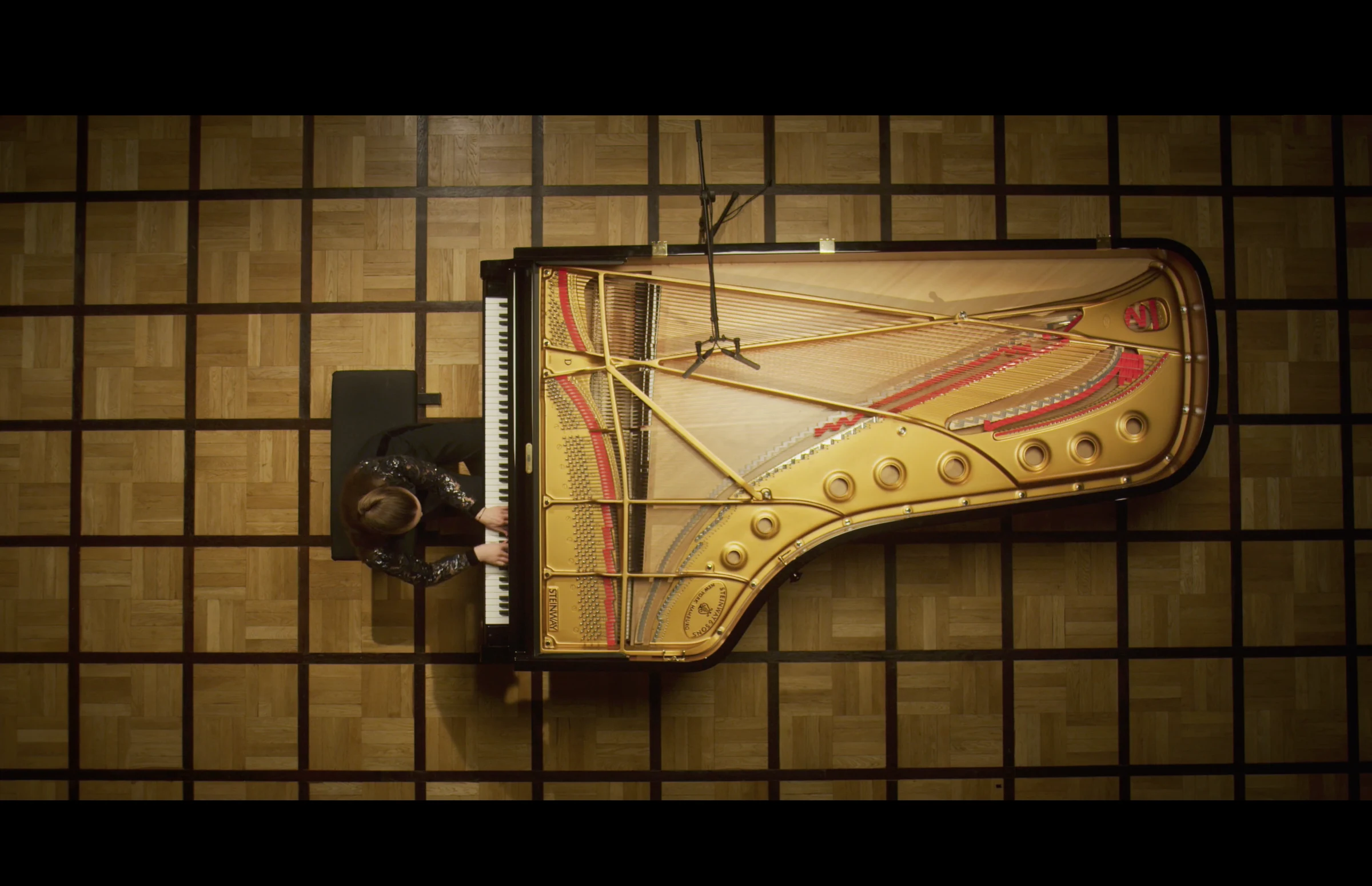 Grand piano seen from above