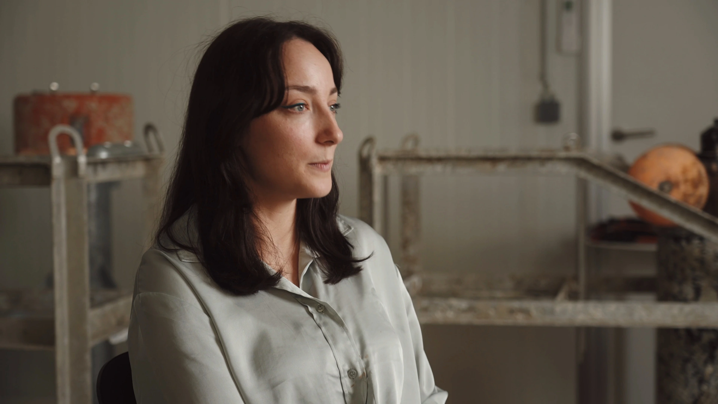 Interview portrait of a woman in the marine research space