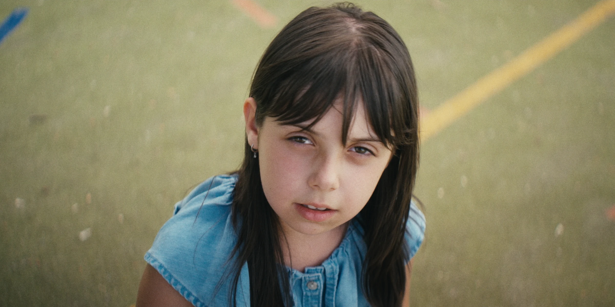 Portrait of a child in a blue dress