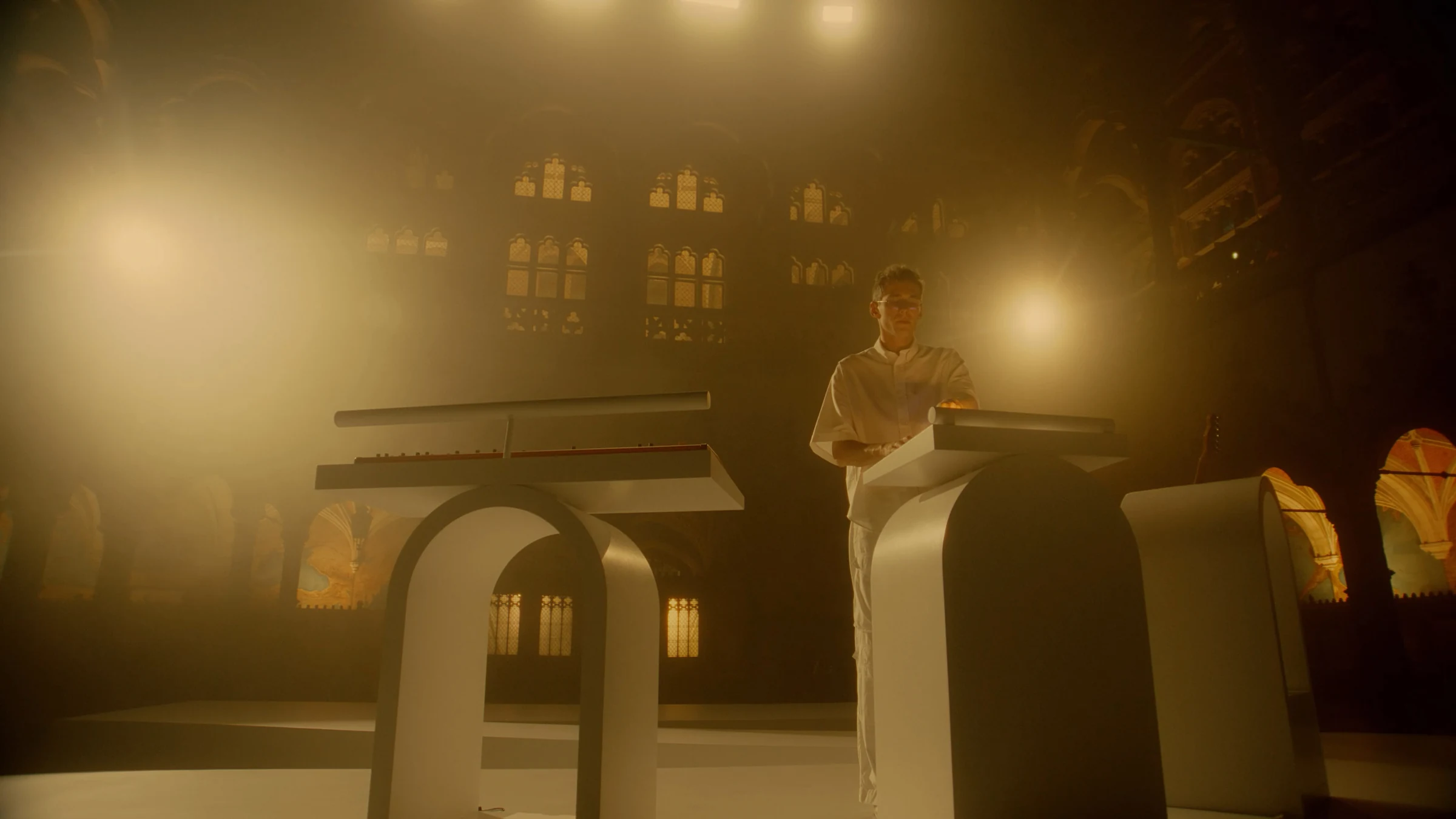 Keyboard performance in golden light
