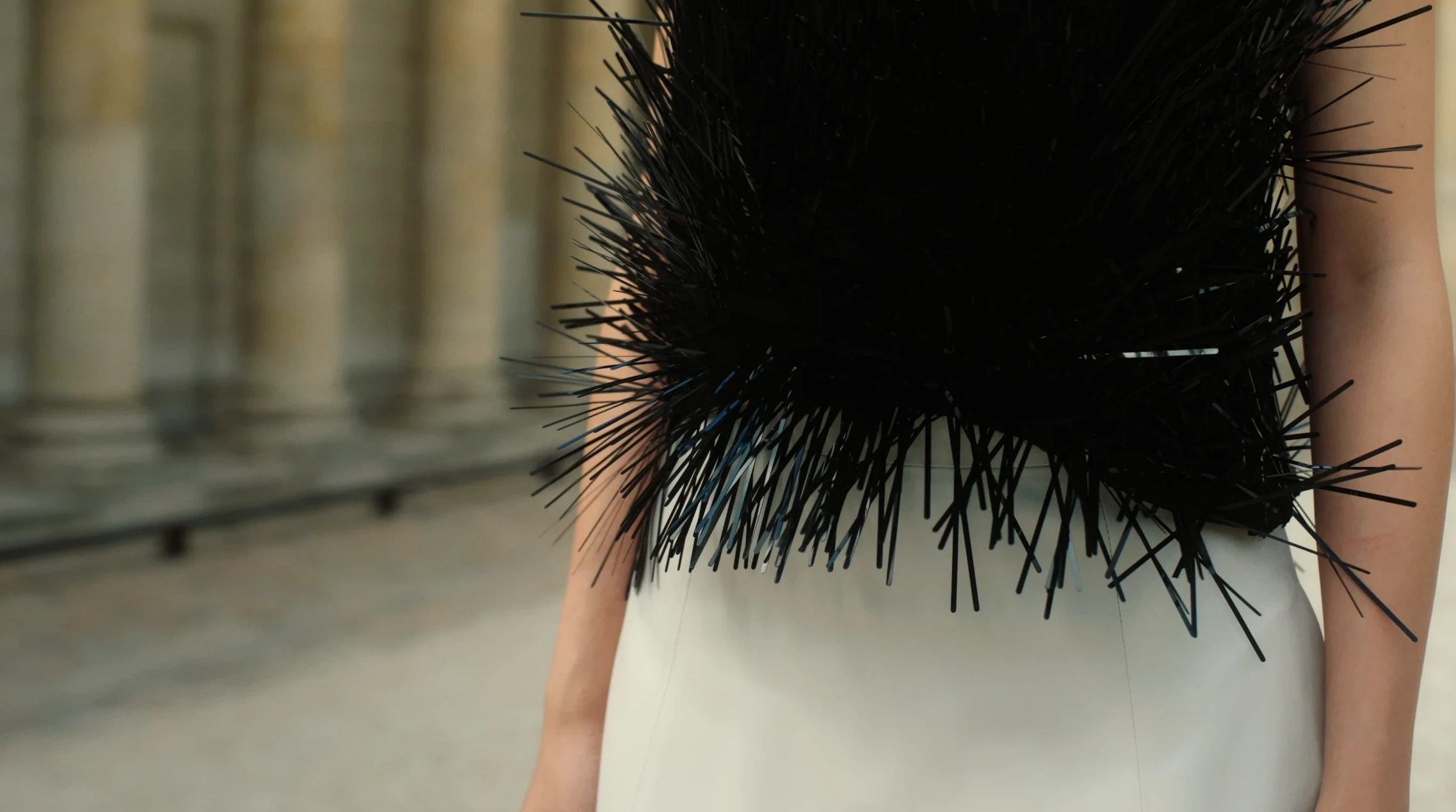 Sculptural black embellishments
