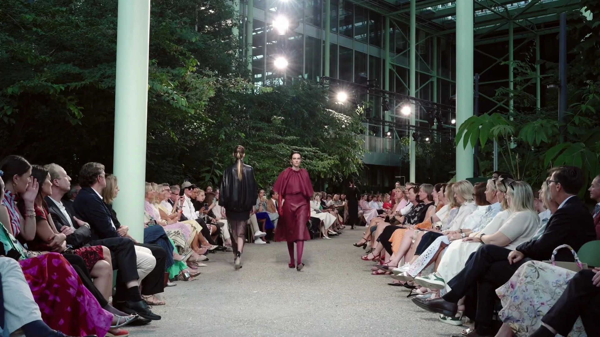 Burgundy silhouette on the runway