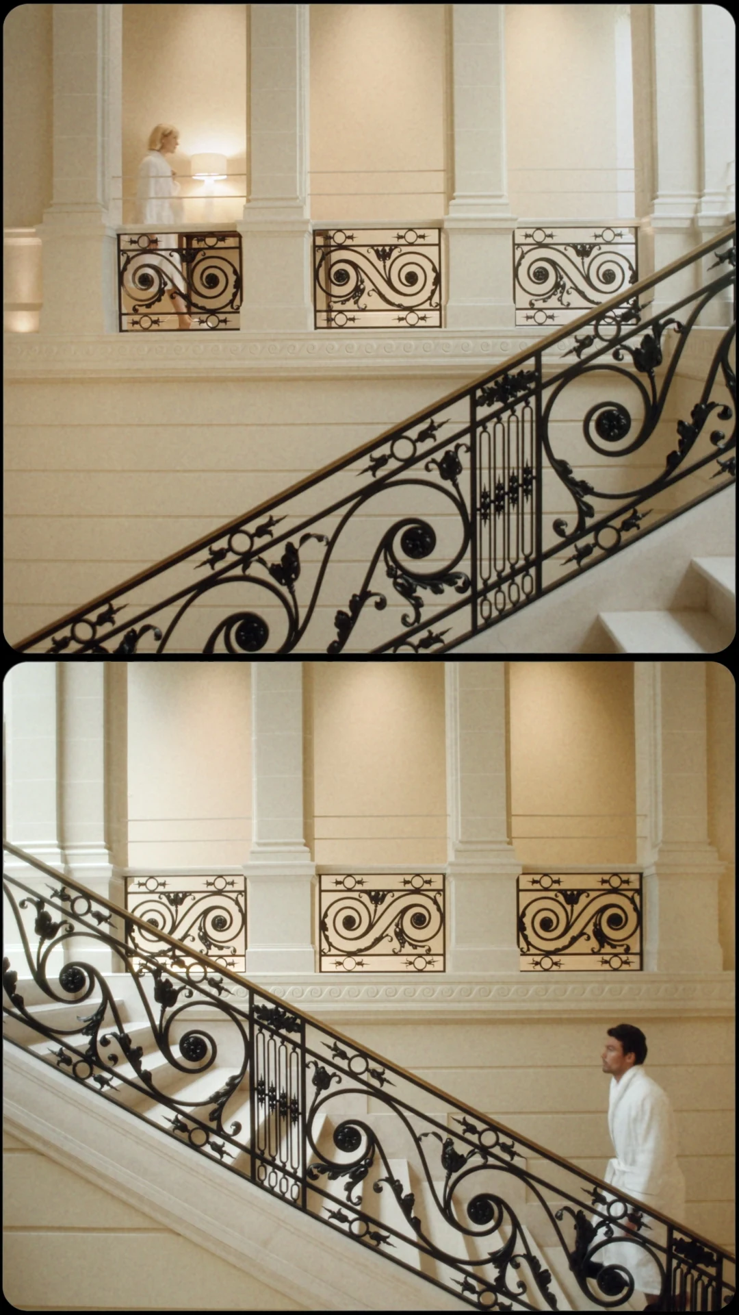 Hotel staircase diptych