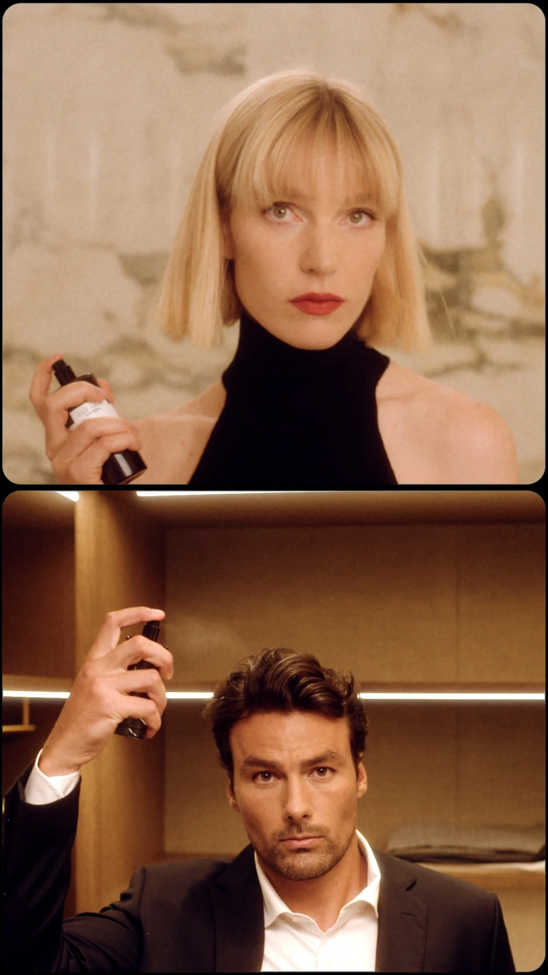 Two portraits with Hair Rituel fragrance