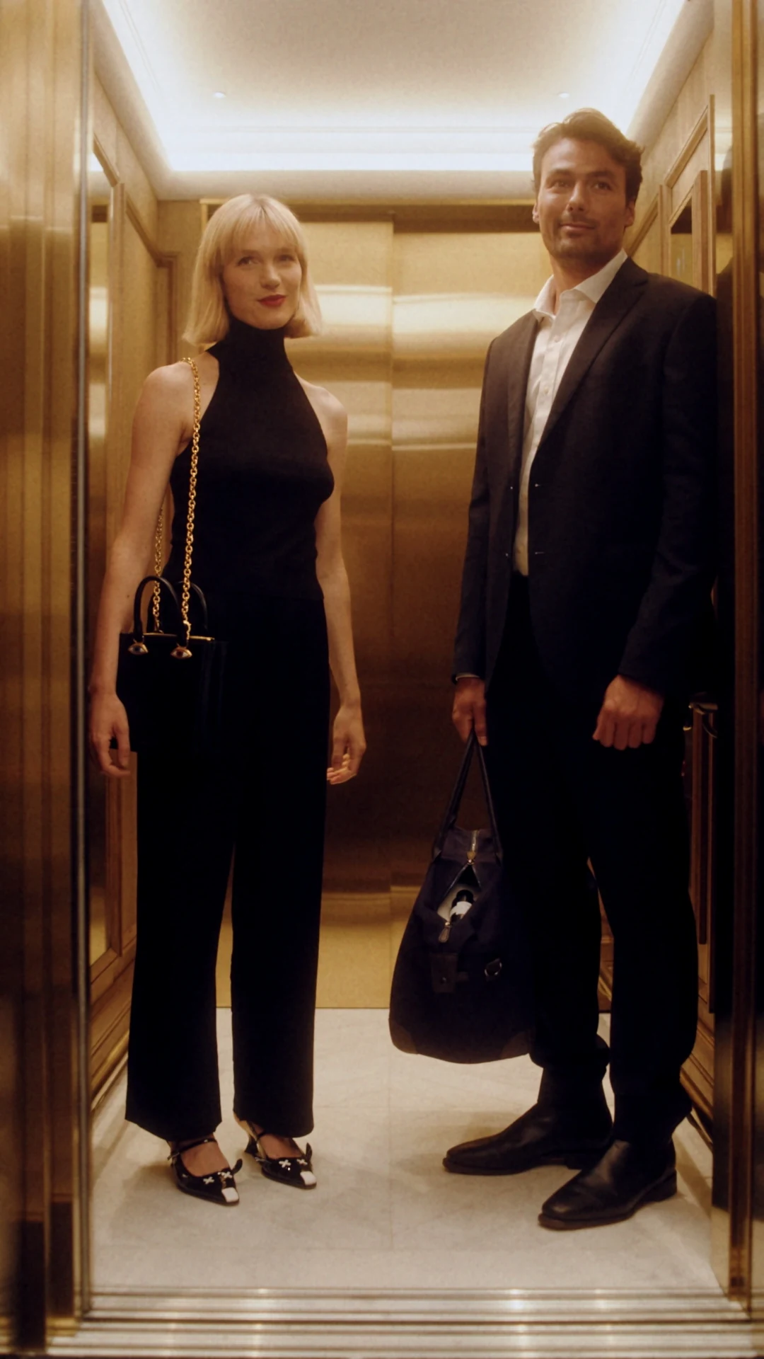 Couple in the elevator
