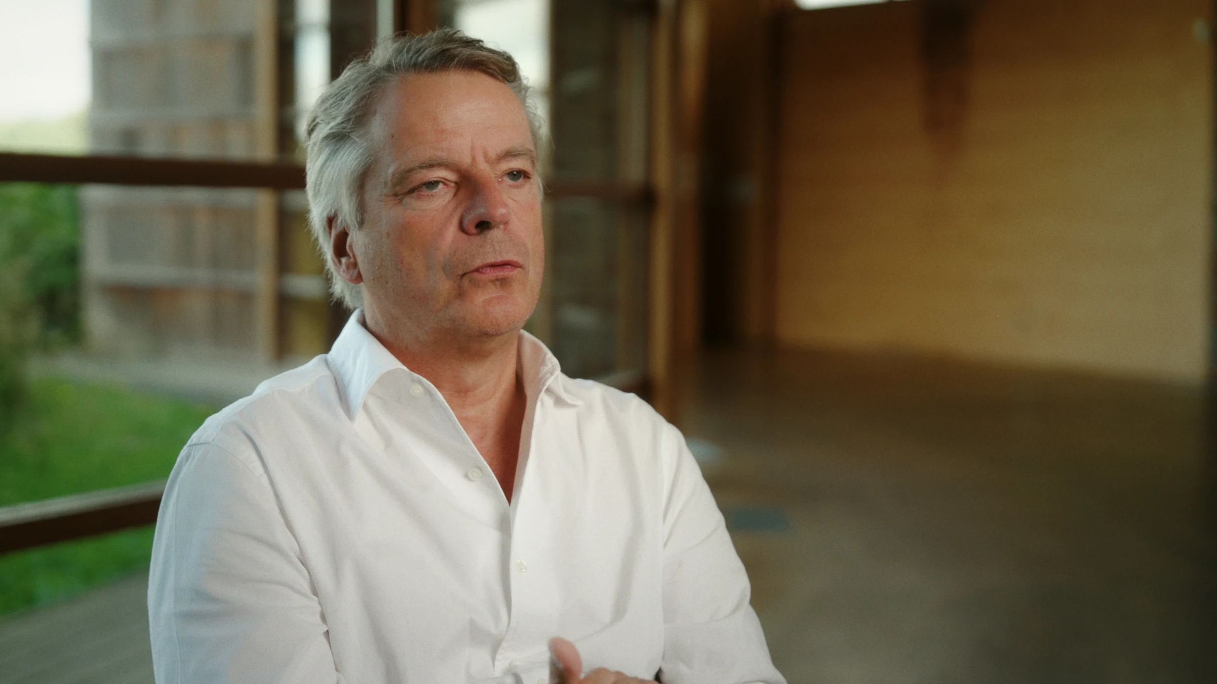 Interview in a warm timber interior